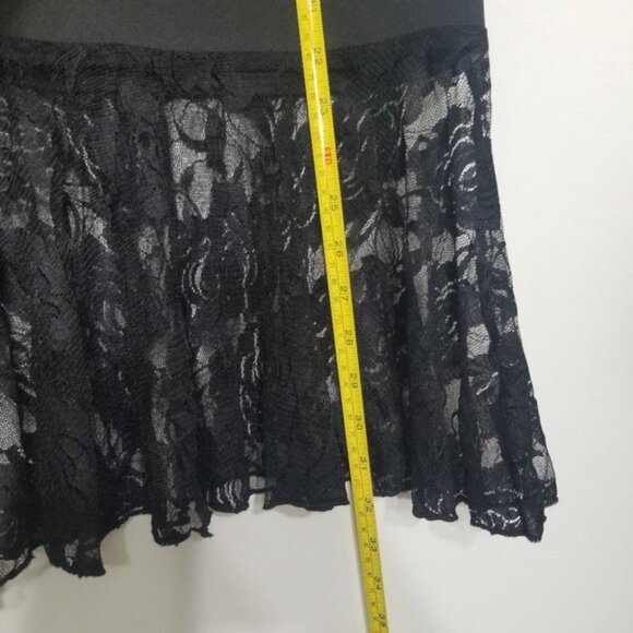 Y2K Contenta 90s Black Lace Mermaid Bottom Pencil Skirt Retro Fitted Size Small - Picture 4 of 5